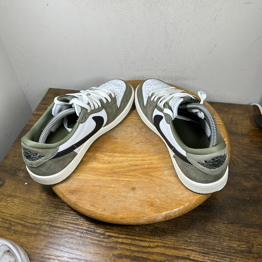 Nike Air Jordan 1 Retro Low OG Medium Olive Black White HQ6998-200 Mens 8.5